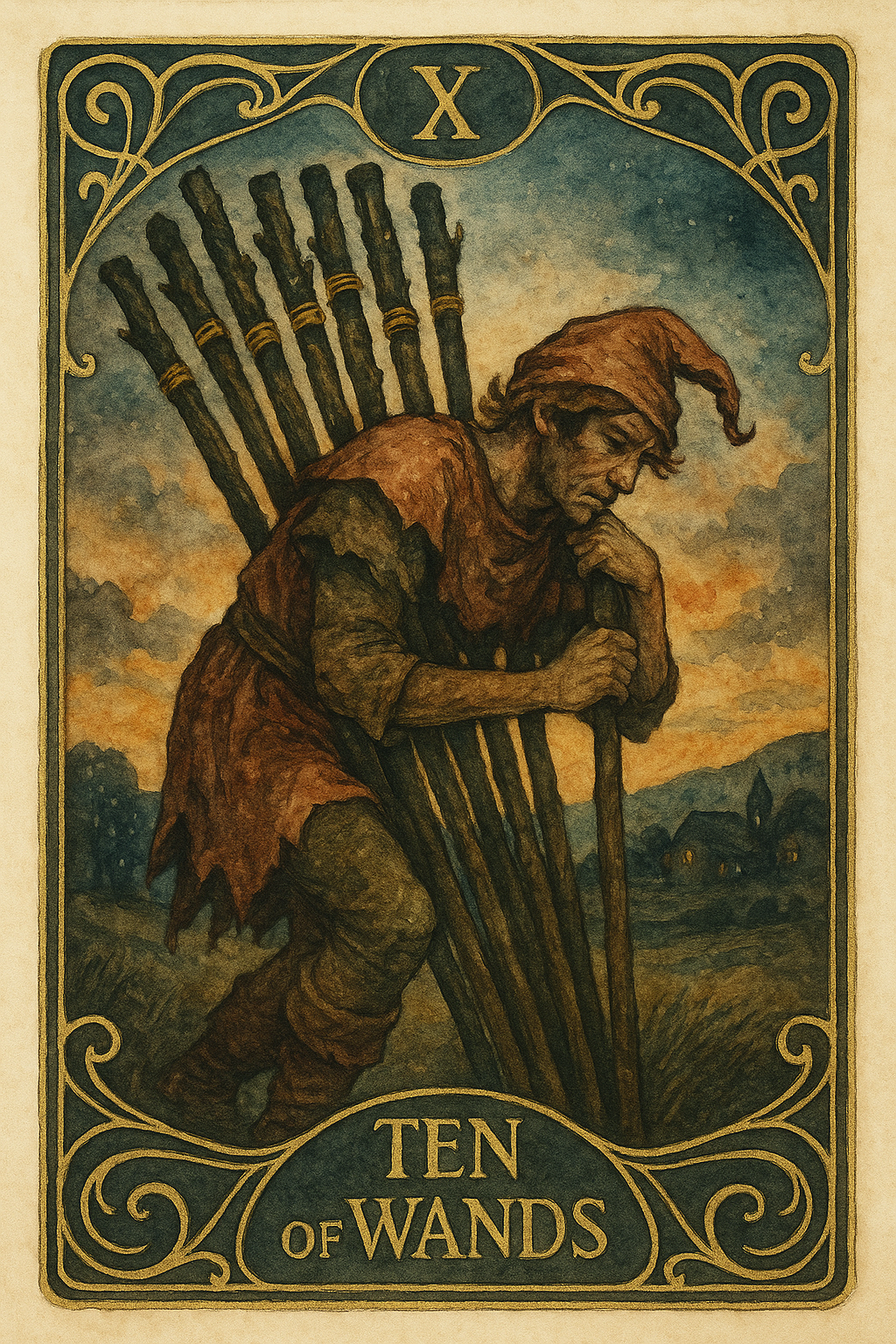 Ten of Wands Tarot Card